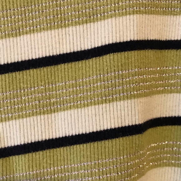 Green white black striped tank 92% cotton - Picture 3 of 5